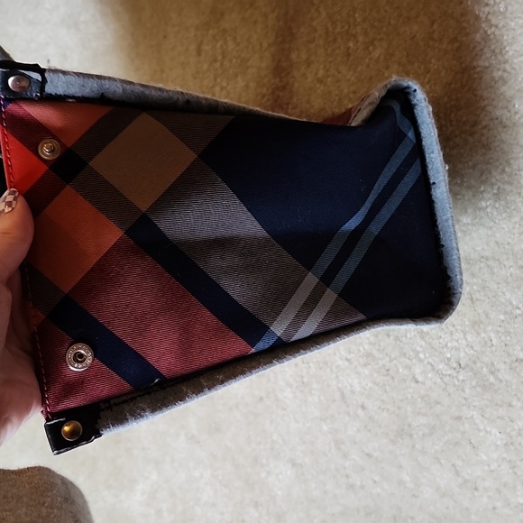 Vivienne Westwood Red and Gray Plaid Tote Bag - Picture 7 of 16